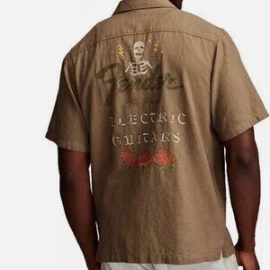 Lucky Brand Fender Fuitar Embroidered Collared Shirt MT-104